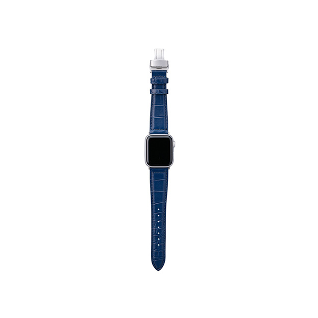 【Apple Watch バンド 49/45/44/42mm】Croco Embossed Genuine Leather Watchband (Navy) for Apple Watch Ultra2/SE(第2/1世代)/Series9/8/7/6/5/4/3/2/1goods_nameサブ画像