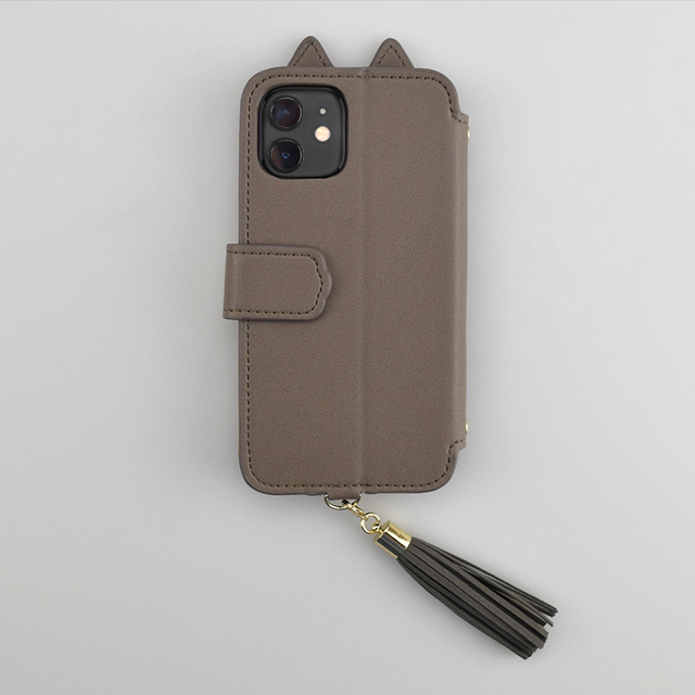 【アウトレット】【iPhone12/12 Pro ケース】Tassel Tail Cat Flip Case for iPhone12/12 Pro (gray)サブ画像