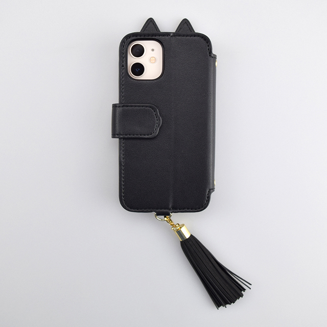 【アウトレット】【iPhone12 mini ケース】Tassel Tail Cat Flip Case for iPhone12 mini (black)goods_nameサブ画像