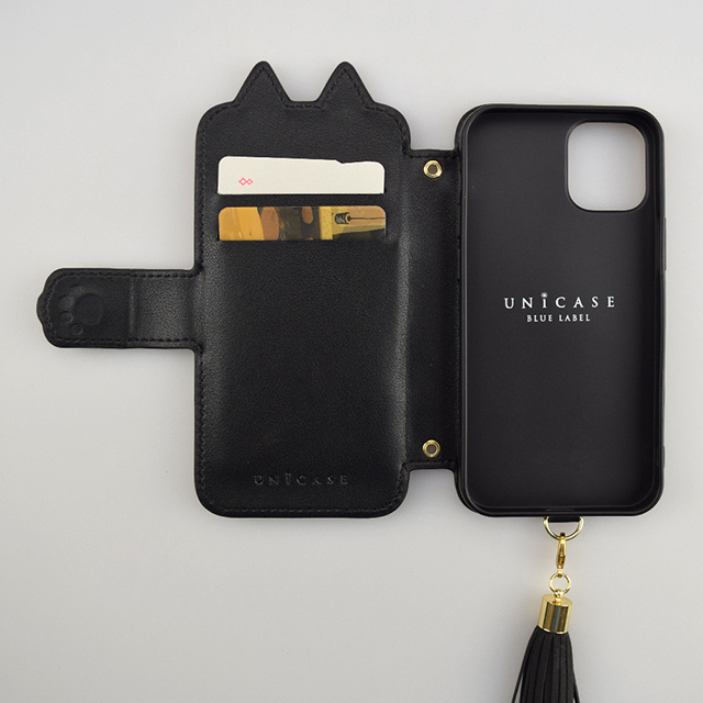 【アウトレット】【iPhone12 mini ケース】Tassel Tail Cat Flip Case for iPhone12 mini (black)goods_nameサブ画像