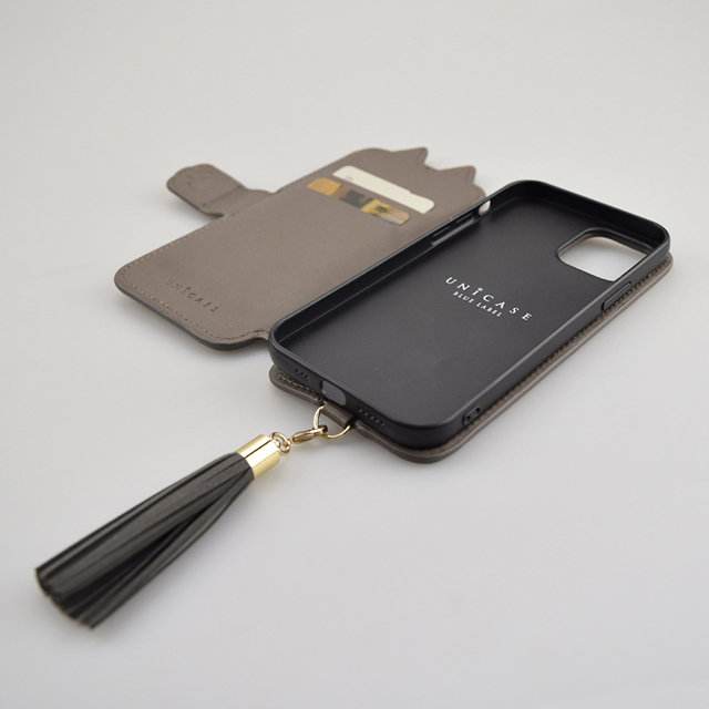 【アウトレット】【iPhone12 mini ケース】Tassel Tail Cat Flip Case for iPhone12 mini (black)goods_nameサブ画像