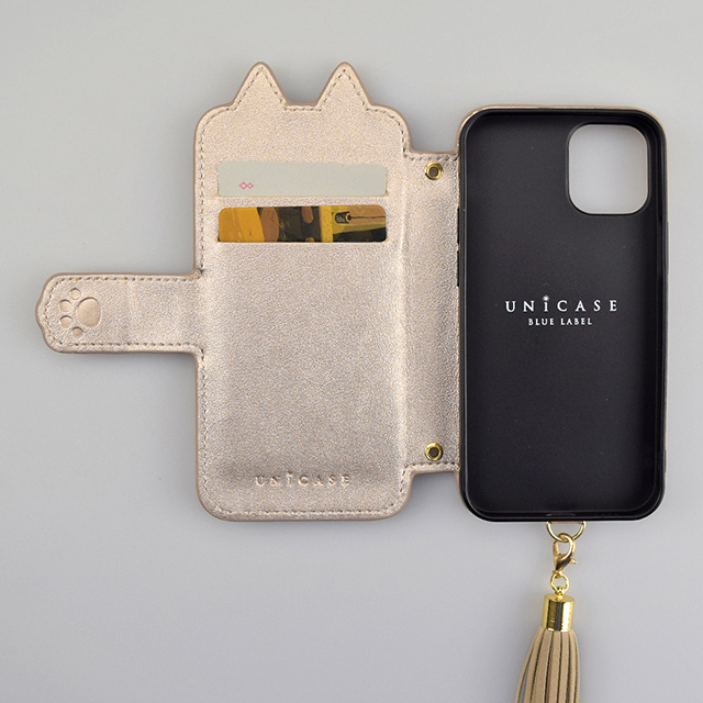 【アウトレット】【iPhone12 mini ケース】Tassel Tail Cat Flip Case for iPhone12 mini (gold)goods_nameサブ画像