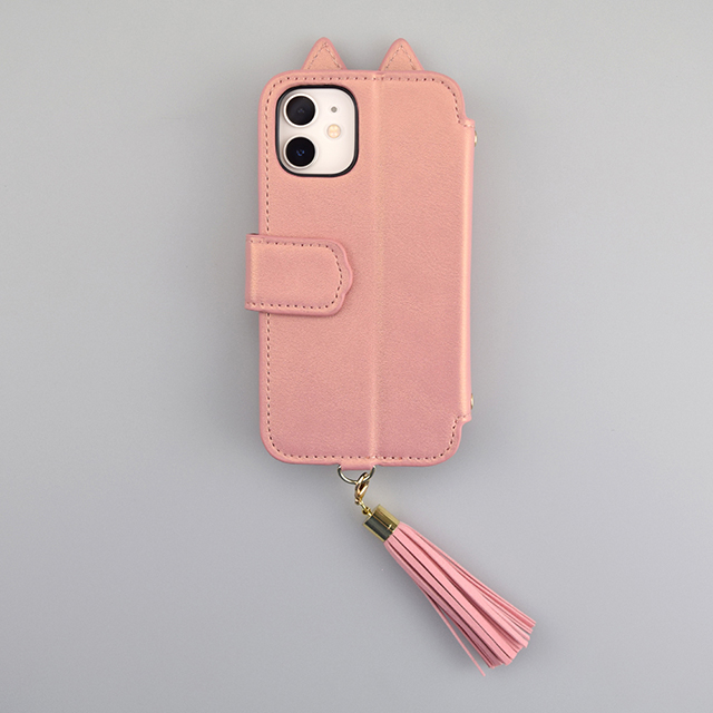 【アウトレット】【iPhone12 mini ケース】Tassel Tail Cat Flip Case for iPhone12 mini (pink)goods_nameサブ画像