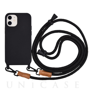 iPhone12 mini ケース】Shoulder Strap Case for iPhone12 mini (black