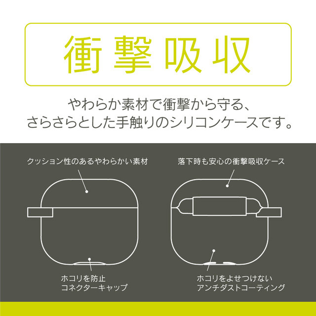 【AirPods(第3世代) ケース】衝撃吸収  シリコンケース カラビナ付き (クリアホワイト)goods_nameサブ画像