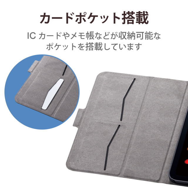 【iPad mini(8.3inch)(第6世代) ケース】フラップカバー ソフトレザー フリーアングル スリープ対応 (ネイビー)goods_nameサブ画像