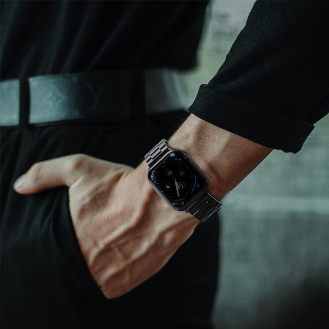 【Apple Watch バンド 45/44/42mm】METAL BAND (ブラック) for Apple Watch SE(第2/1世代)/Series9/8/7/6/5/4/3/2/1サブ画像