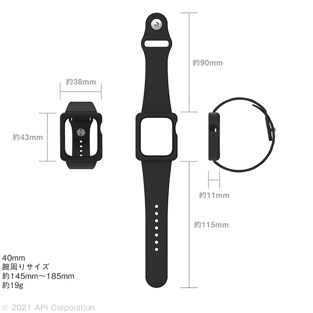 【Apple Watch バンド 40mm】TILE Apple Watch Band Case (BLACK) for Apple Watch SE(第2/1世代)/Series6/5/4サブ画像