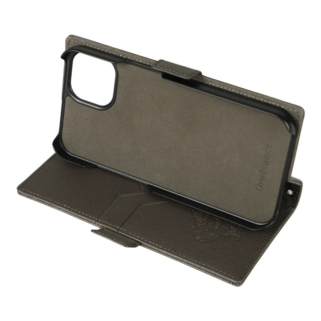 【iPhone13 ケース】“スクエアプレート” PU Leather Book Type Case (GRAPHITE)goods_nameサブ画像