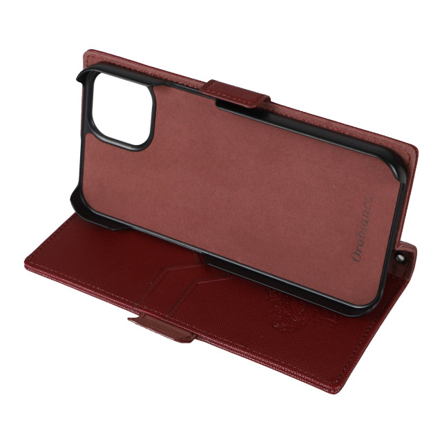 【iPhone13 ケース】“スクエアプレート” PU Leather Book Type Case (WINE)サブ画像