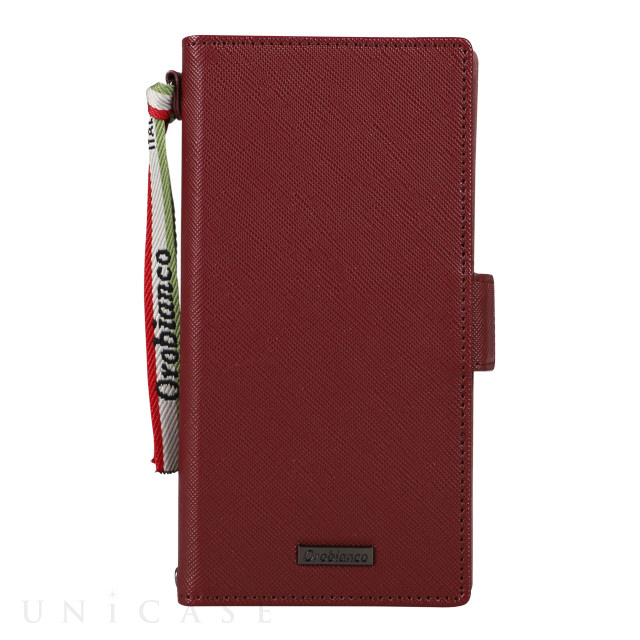 【iPhone13 ケース】“スクエアプレート” PU Leather Book Type Case (WINE)