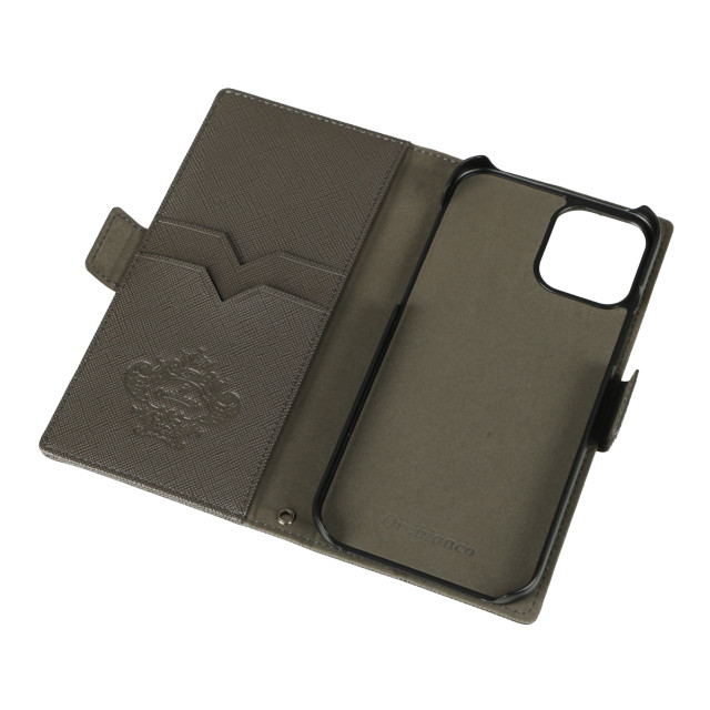 【iPhone12/12 Pro ケース】“スクエアプレート” PU Leather Book Type Case (GRAPHITE)サブ画像