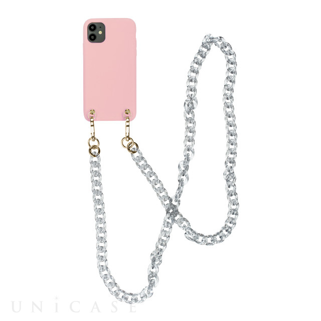 【iPhone12 mini ケース】Necklace Case Soft Touch Nude with Chain