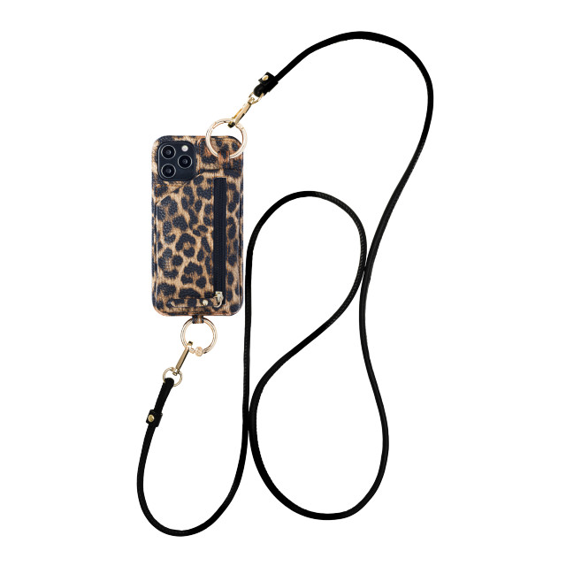 【iPhone12/12 Pro ケース】Necklace Case With Multi-Strap + Zip Pocket (Leopard)goods_nameサブ画像