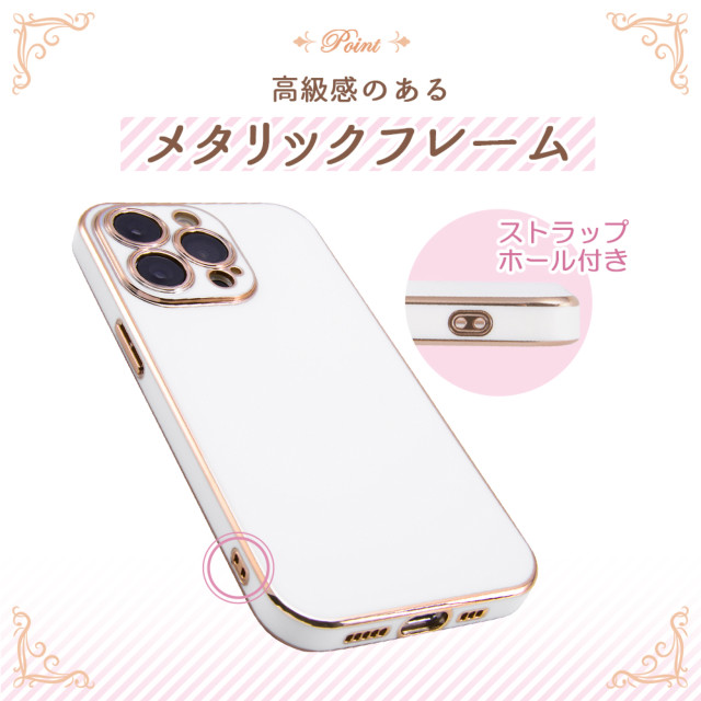 【iPhone13 Pro ケース】TPUソフトケース メタリック Felame (ブラック/シルバー)goods_nameサブ画像