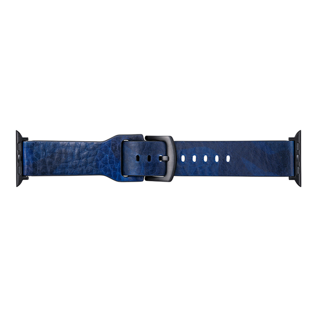 【Apple Watch バンド 49/45/44/42mm】”CAMO” Italian Genuine Leather Watchband (Blue) for Apple Watch Ultra2/SE(第2/1世代)/Series9/8/7/6/5/4/3/2/1サブ画像