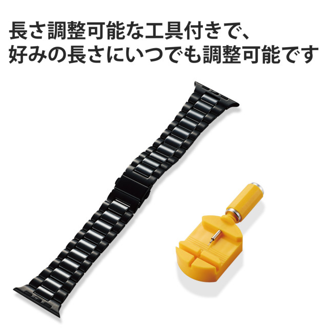 【Apple Watch バンド 45/44/42mm】バンド/セラミック/ステンレス/3連タイプ (ブラック) for Apple Watch SE(第2/1世代)/Series8/7/6/5/4/3/2/1goods_nameサブ画像