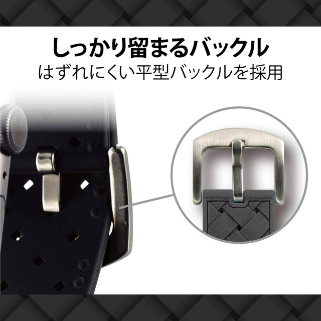 【Apple Watch バンド 41/40/38mm】バンド/シリコン/イントレチャート (ブラック) for Apple Watch SE(第2/1世代)/Series8/7/6/5/4/3/2/1サブ画像