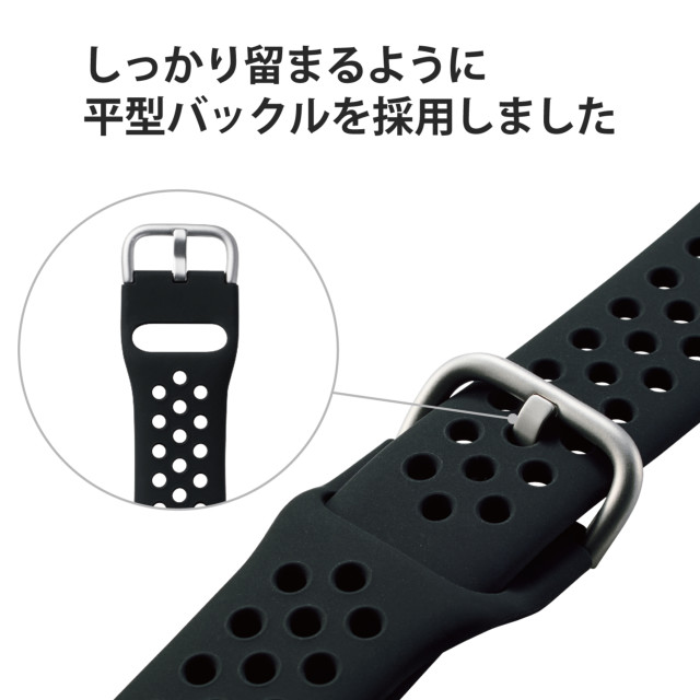 【Apple Watch バンド 41/40/38mm】バンド/シリコン/アクティブタイプ (ブラック) for Apple Watch SE(第2/1世代)/Series8/7/6/5/4/3/2/1goods_nameサブ画像