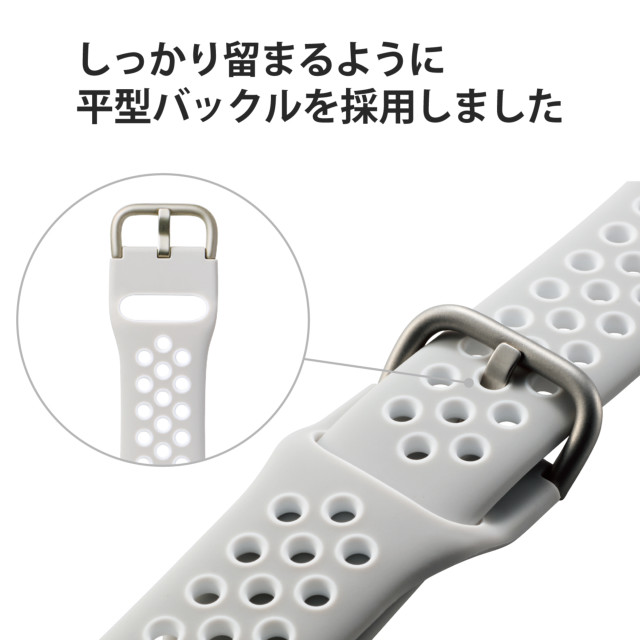 【Apple Watch バンド 41/40/38mm】バンド/シリコン/アクティブタイプ (グレー×ホワイト) for Apple Watch SE(第2/1世代)/Series8/7/6/5/4/3/2/1サブ画像