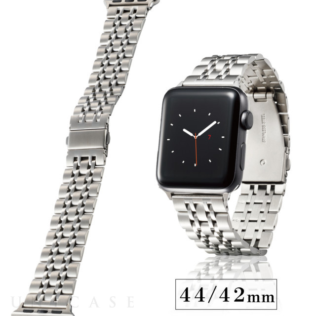 【Apple Watch バンド 45/44/42mm】ステンレスバンド/7連 (シルバー) for Apple Watch SE(第2/1世代)/Series7/6/5/4/3/2/1