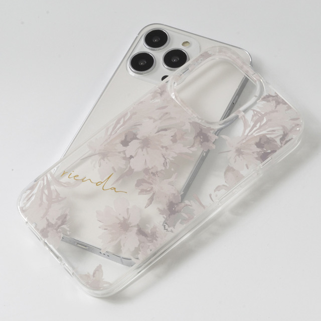 【iPhone13/13 Pro ケース】rienda TPUクリアケース (Dress Flower/くすみホワイト)サブ画像