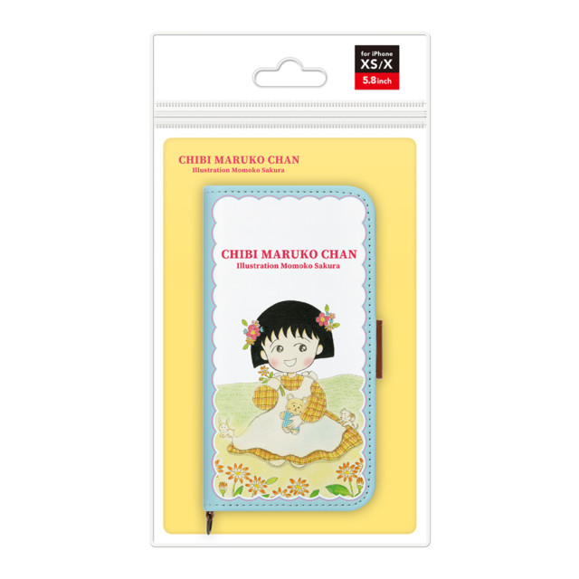 【iPhoneXS/X ケース】ちびまる子ちゃん PUレザーフリップカバー (お花畑)goods_nameサブ画像