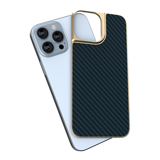 【iPhone13 Pro Max スキンシール】HOVERFUSE Ballistic Fiber Backplate (Gold Blue)goods_nameサブ画像