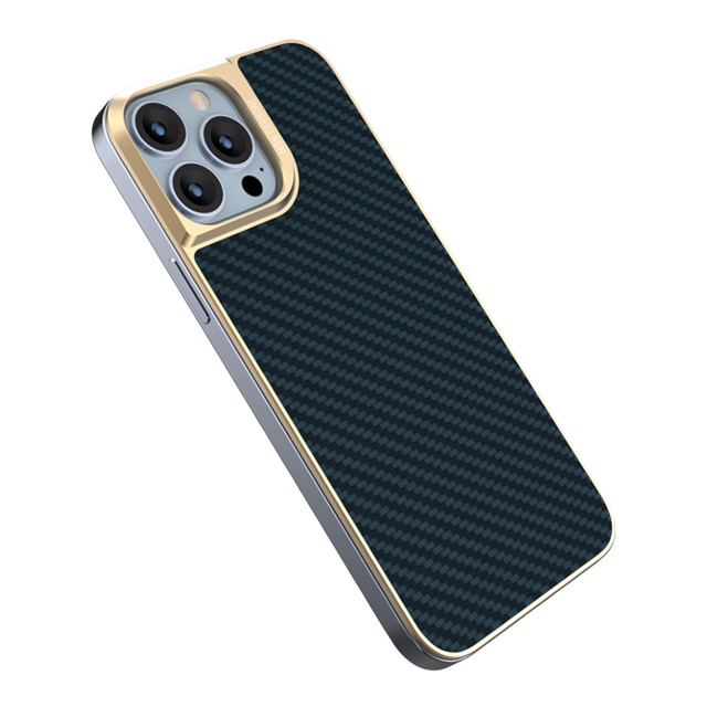 【iPhone13 Pro Max スキンシール】HOVERFUSE Ballistic Fiber Backplate (Gold Blue)goods_nameサブ画像