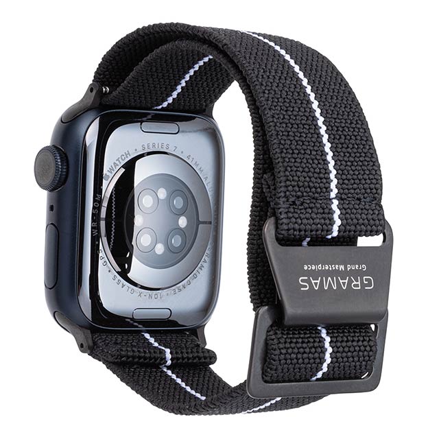 【Apple Watch バンド 49/45/44/42mm】”MARINE NATIONALE” STRAP (Black/White) for Apple Watch Ultra2/SE(第2/1世代)/Series9/8/7/6/5/4/3/2/1サブ画像