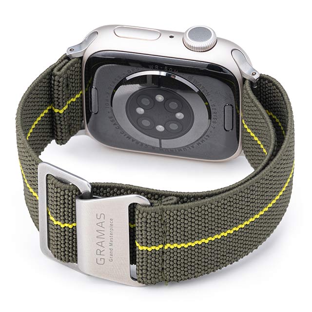 【Apple Watch バンド 41/40/38mm】”MARINE NATIONALE” STRAP (Khaki/Yellow) for Apple Watch SE(第2/1世代)/Series9/8/7/6/5/4/3/2/1goods_nameサブ画像