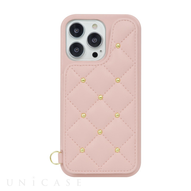 【iPhone13/13 Pro ケース】CECIL McBEE キルティング背面ケース (PINK)