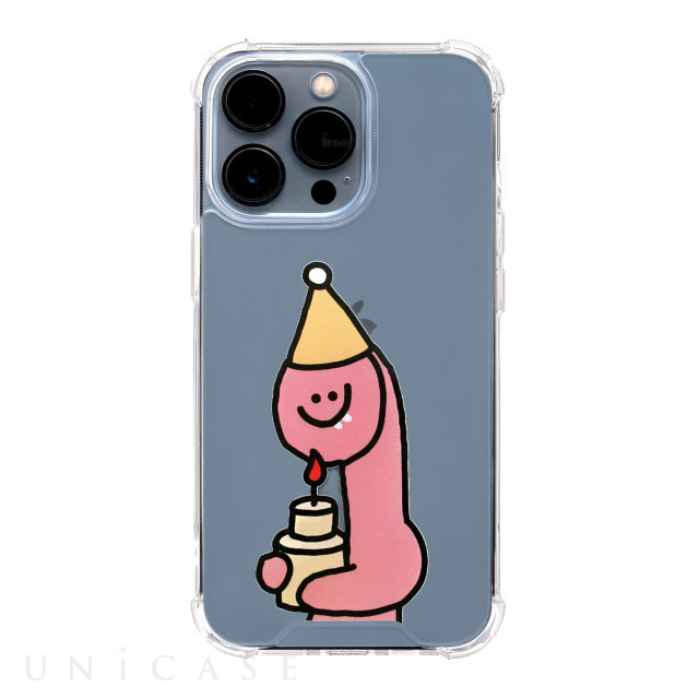 【iPhone13 Pro ケース】ハイブリッドクリアケース (Pink Olly with ケーキ)