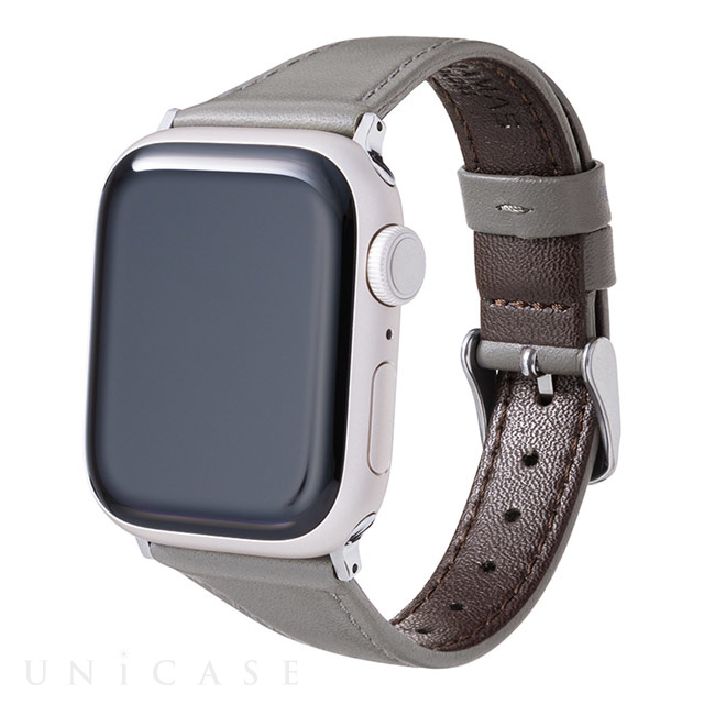 【Apple Watch バンド 49/45/44/42mm】”Originate” Genuine Leather Watchband (Ash Gray) for Apple Watch Ultra2/SE(第2/1世代)/Series9/8/7/6/5/4/3/2/1