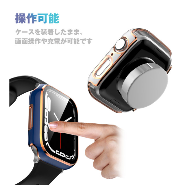 【Apple Watch ケース 40mm】ガラス一体型 ゴールドライン (ホワイト) for Apple Watch SE(第2/1世代)/Series6/5/4サブ画像