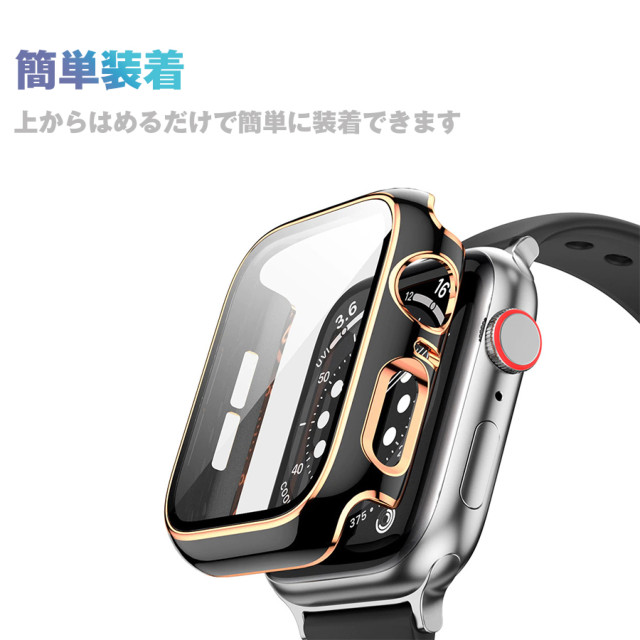 【Apple Watch ケース 40mm】ガラス一体型 ゴールドライン (ブラック) for Apple Watch SE(第2/1世代)/Series6/5/4サブ画像