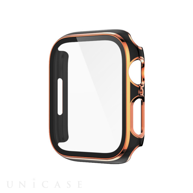 【Apple Watch ケース 40mm】ガラス一体型 ゴールドライン (ブラック) for Apple Watch SE(第2/1世代)/Series6/5/4