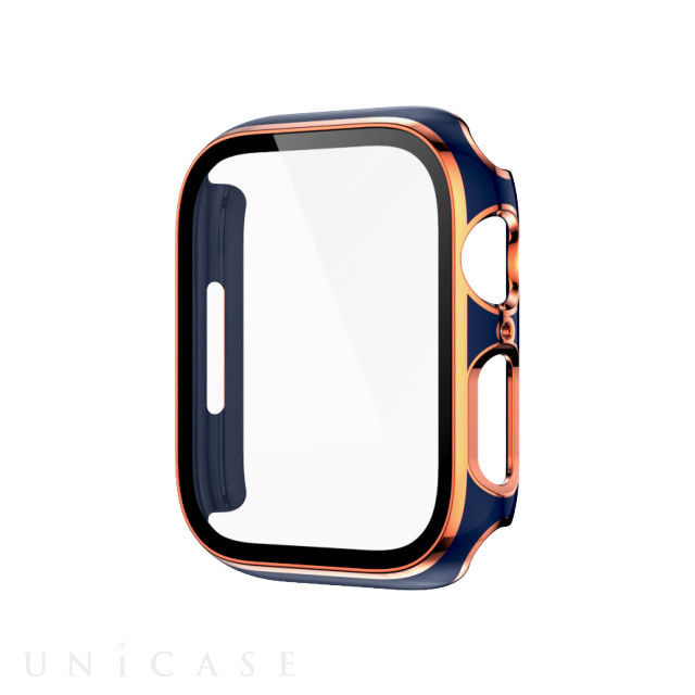 【Apple Watch ケース 40mm】ガラス一体型 ゴールドライン (ネイビー) for Apple Watch SE(第2/1世代)/Series6/5/4