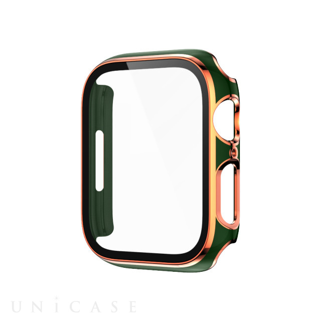 【Apple Watch ケース 40mm】ガラス一体型 ゴールドライン (グリーン) for Apple Watch SE(第2/1世代)/Series6/5/4