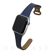 【Apple Watch バンド 49/45/44/42mm】ピンバックルスリムウェーブ (ネイビー) for Apple Watch Ultra2/1/SE(第2/1世代)/Series9/8/7/6/5/4/3/2/1