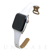 【Apple Watch バンド 49/45/44/42mm】ピンバックルスリムウェーブ (ホワイト) for Apple Watch Ultra2/1/SE(第2/1世代)/Series9/8/7/6/5/4/3/2/1