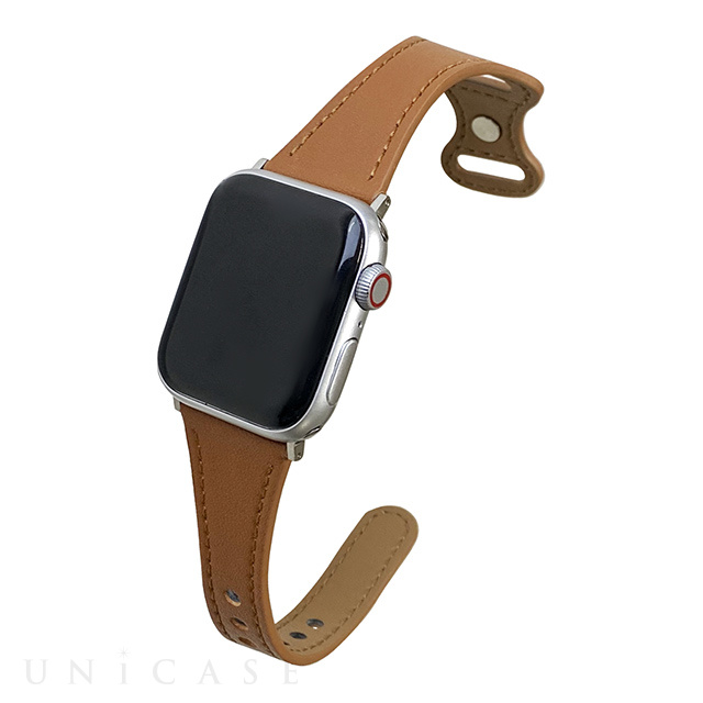 【Apple Watch バンド 41/40/38mm】ピンバックルスリムウェーブ (ブラウン) for Apple Watch SE(第2/1世代)/Series9/8/7/6/5/4/3/2/1