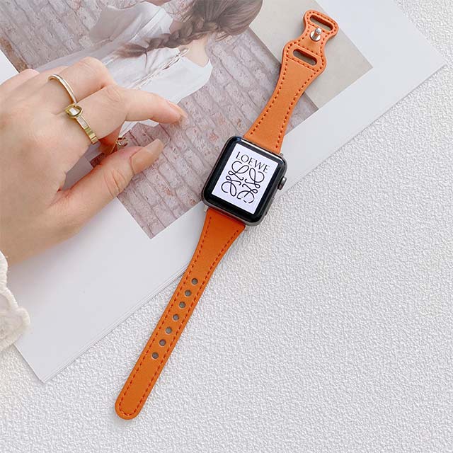 【Apple Watch バンド 41/40/38mm】ピンバックルスリムウェーブ (オレンジ) for Apple Watch SE(第2/1世代)/Series9/8/7/6/5/4/3/2/1サブ画像