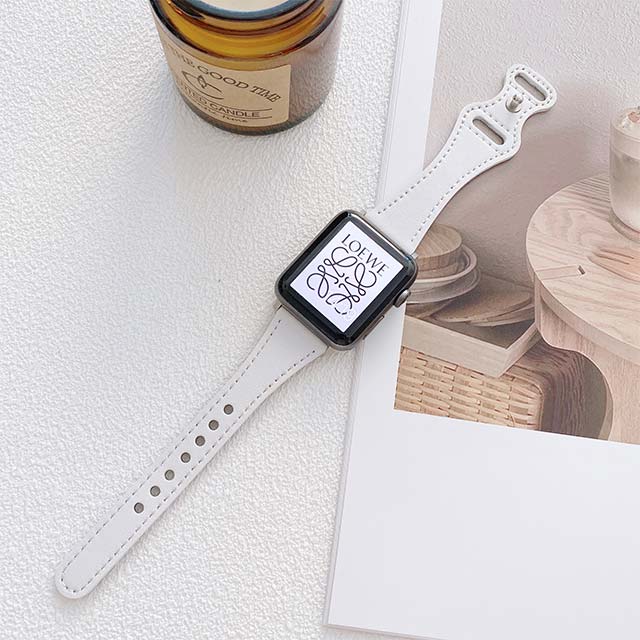 【Apple Watch バンド 41/40/38mm】ピンバックルスリムウェーブ (ホワイト) for Apple Watch SE(第2/1世代)/Series9/8/7/6/5/4/3/2/1goods_nameサブ画像