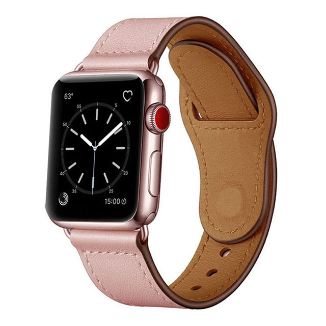 【Apple Watch バンド 49/45/44/42mm】ピンバックル レザー (サンドピンク) for Apple Watch Ultra2/1/SE(第2/1世代)/Series9/8/7/6/5/4/3/2/1goods_nameサブ画像