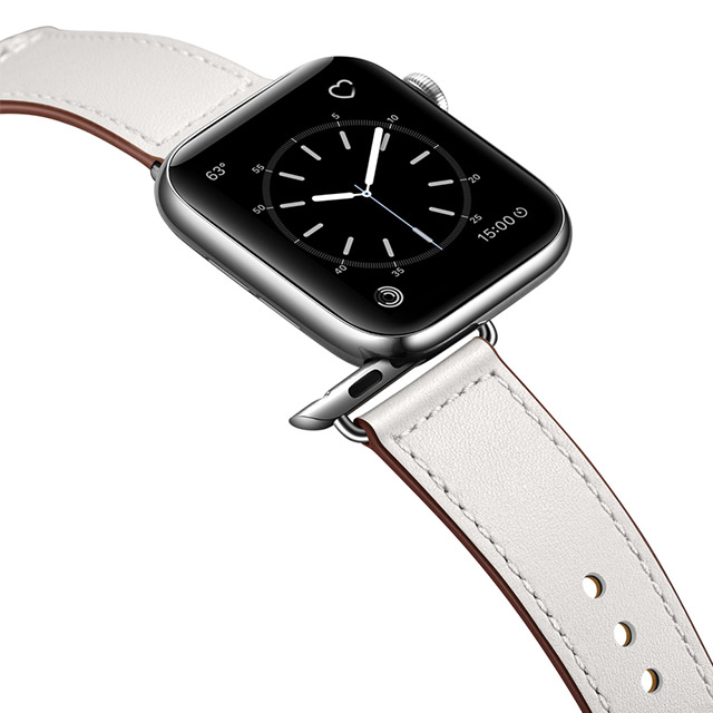 【Apple Watch バンド 49/45/44/42mm】ピンバックル レザー (ホワイト) for Apple Watch Ultra2/1/SE(第2/1世代)/Series9/8/7/6/5/4/3/2/1サブ画像