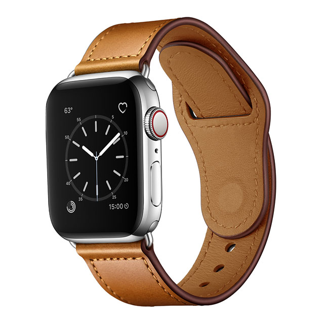 【Apple Watch バンド 41/40/38mm】ピンバックル レザー (キャメルブラウン) for Apple Watch SE(第2/1世代)/Series9/8/7/6/5/4/3/2/1サブ画像