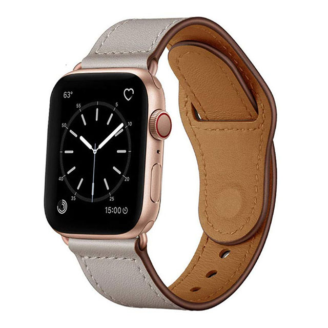 【Apple Watch バンド 41/40/38mm】ピンバックル レザー (アイボリー) for Apple Watch SE(第2/1世代)/Series9/8/7/6/5/4/3/2/1サブ画像