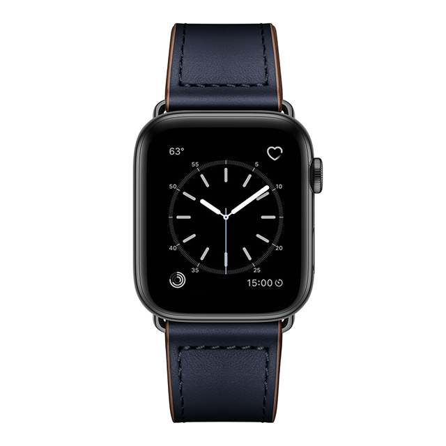 【Apple Watch バンド 41/40/38mm】ピンバックル レザー (ネイビー) for Apple Watch SE(第2/1世代)/Series9/8/7/6/5/4/3/2/1サブ画像