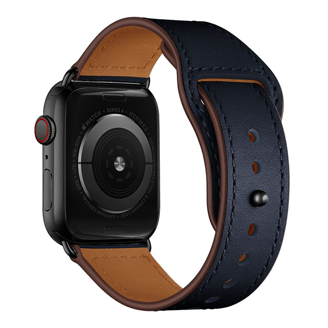 【Apple Watch バンド 41/40/38mm】ピンバックル レザー (ネイビー) for Apple Watch SE(第2/1世代)/Series9/8/7/6/5/4/3/2/1goods_nameサブ画像